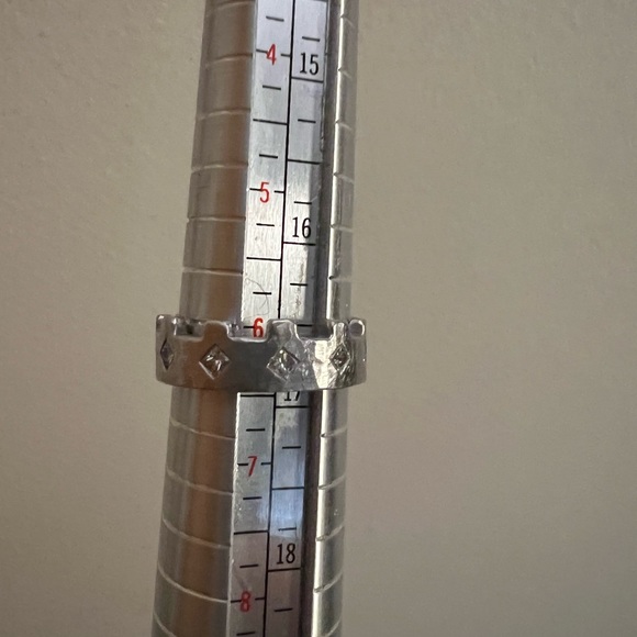 Cathy Waterman Platinum Princess Cut Diamond Turret Crown Stacking Band Ring!!! - Picture 17 of 17